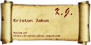 Kriston Jakus névjegykártya